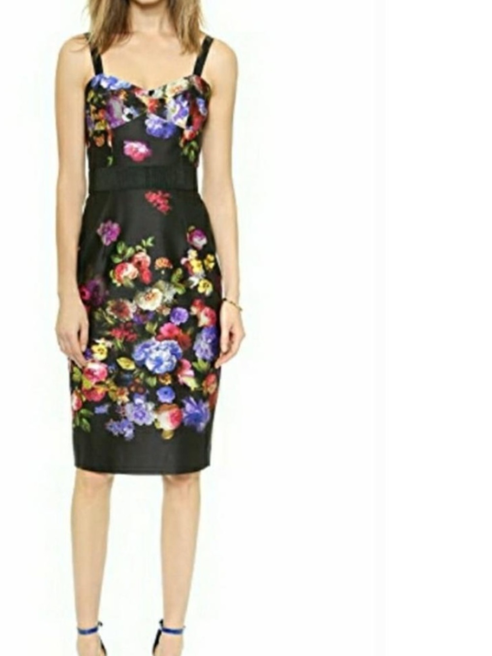 Milly Bouquet‎ Floral Print Sateen Dress Size 2